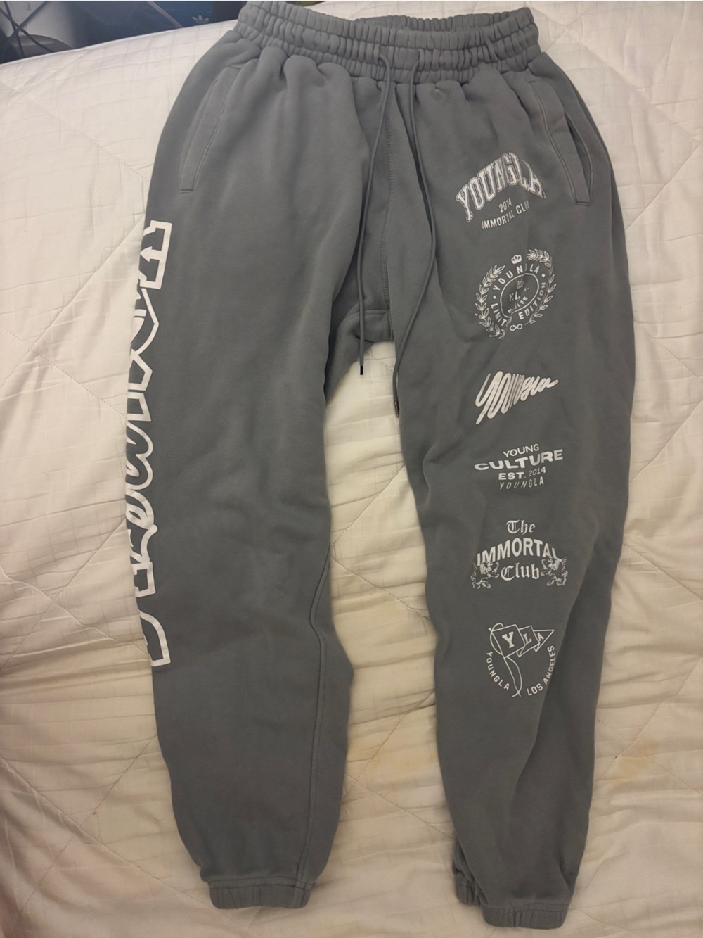YoungLA Gray Graphic Jogger Sweatpants
